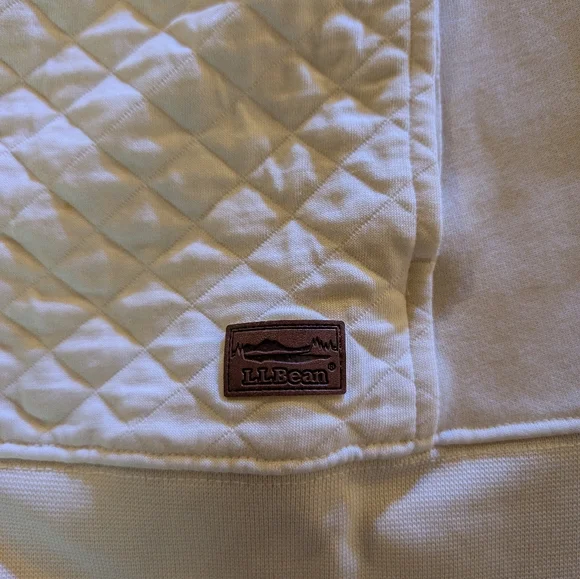 LL Bean Women's Quilted Full Zip Sweatshirt, Size XL, Cream - Picture 6 of 14